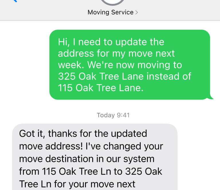 Email response example